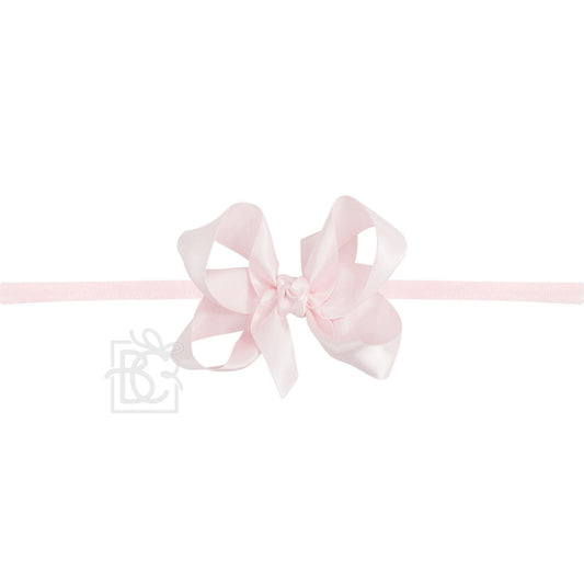 Beyond Creations: 3.5" SATIN 1/4" PANTYHOSE HEADBAND BOW