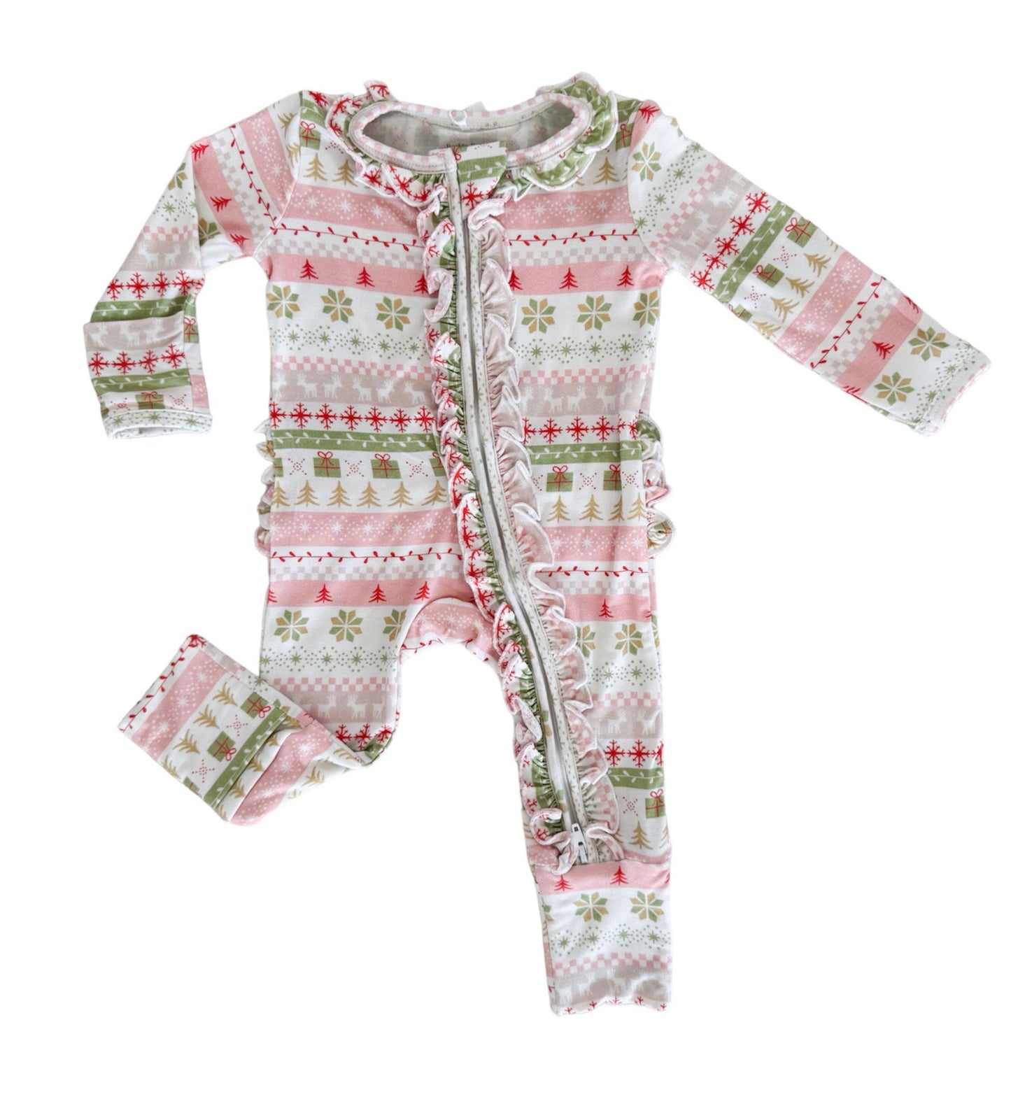 Rockin Royalty Noelle Ruffle Zip Footie