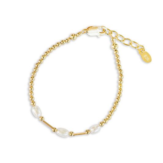 Cherished Moments - Little Girls14K Gold-Plated Pearl Baby Bracelet for Kids