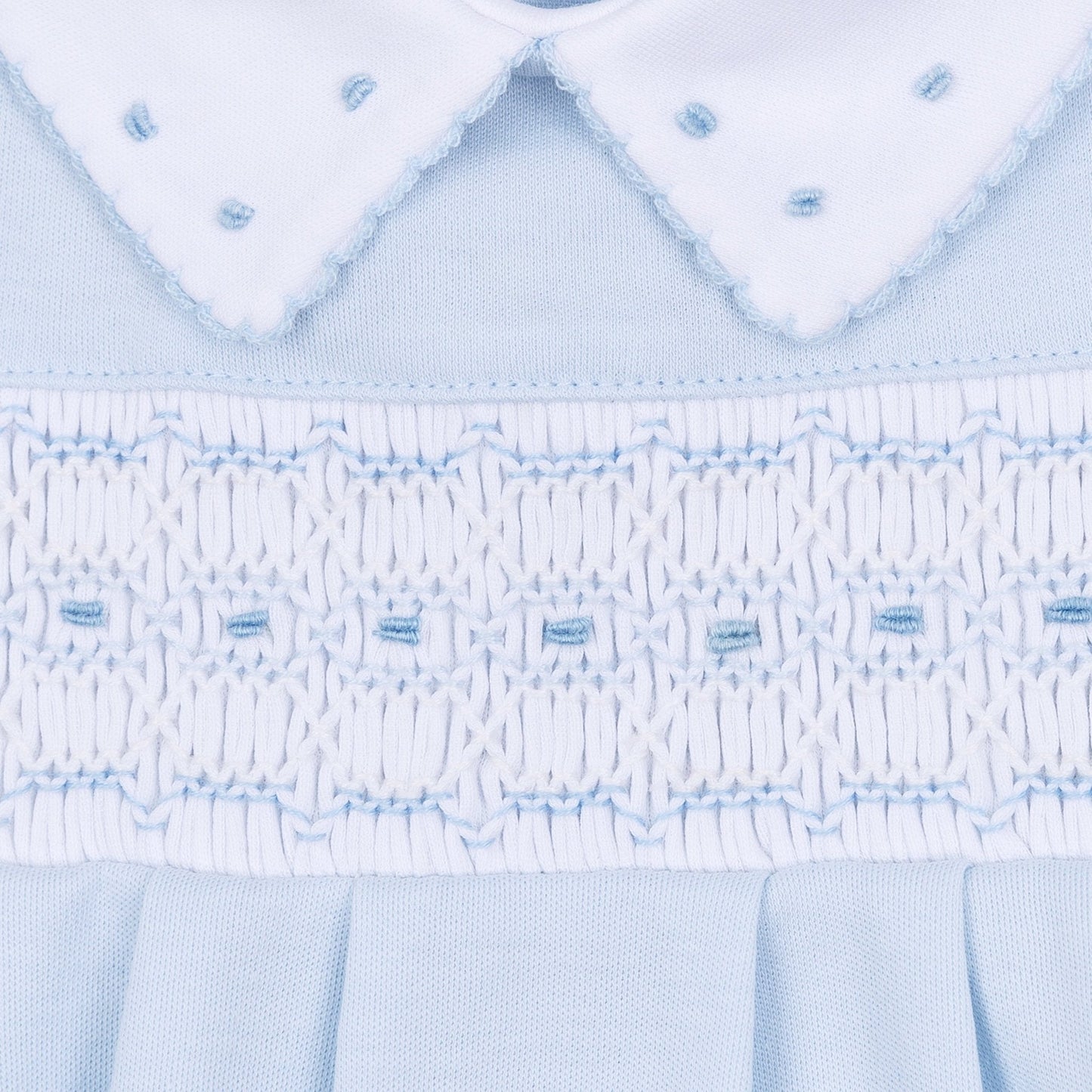 Magnolia Baby Landry Smocked Short Playsuit - Light Blue