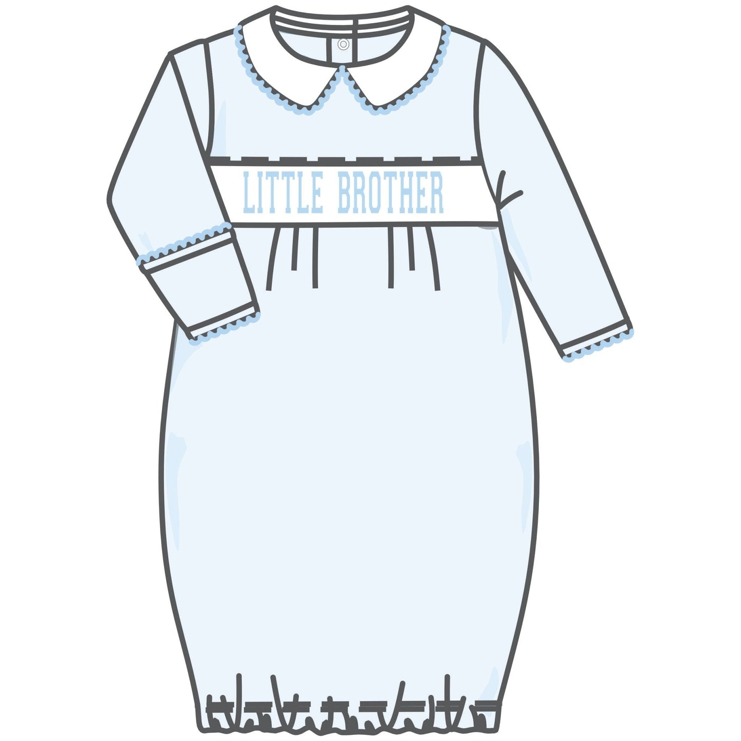 Magnolia Baby Little Brother Smocked Pleated Gown