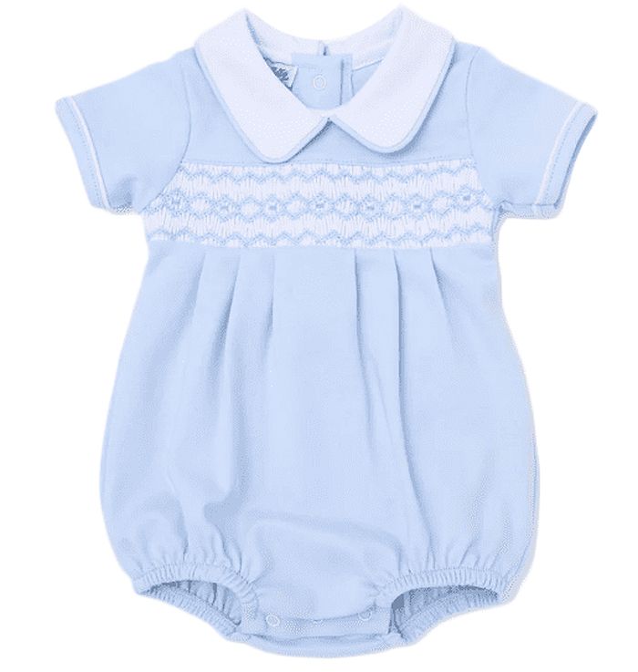 Magnolia Baby Hazel And Hudson Smocked Collared Bubble