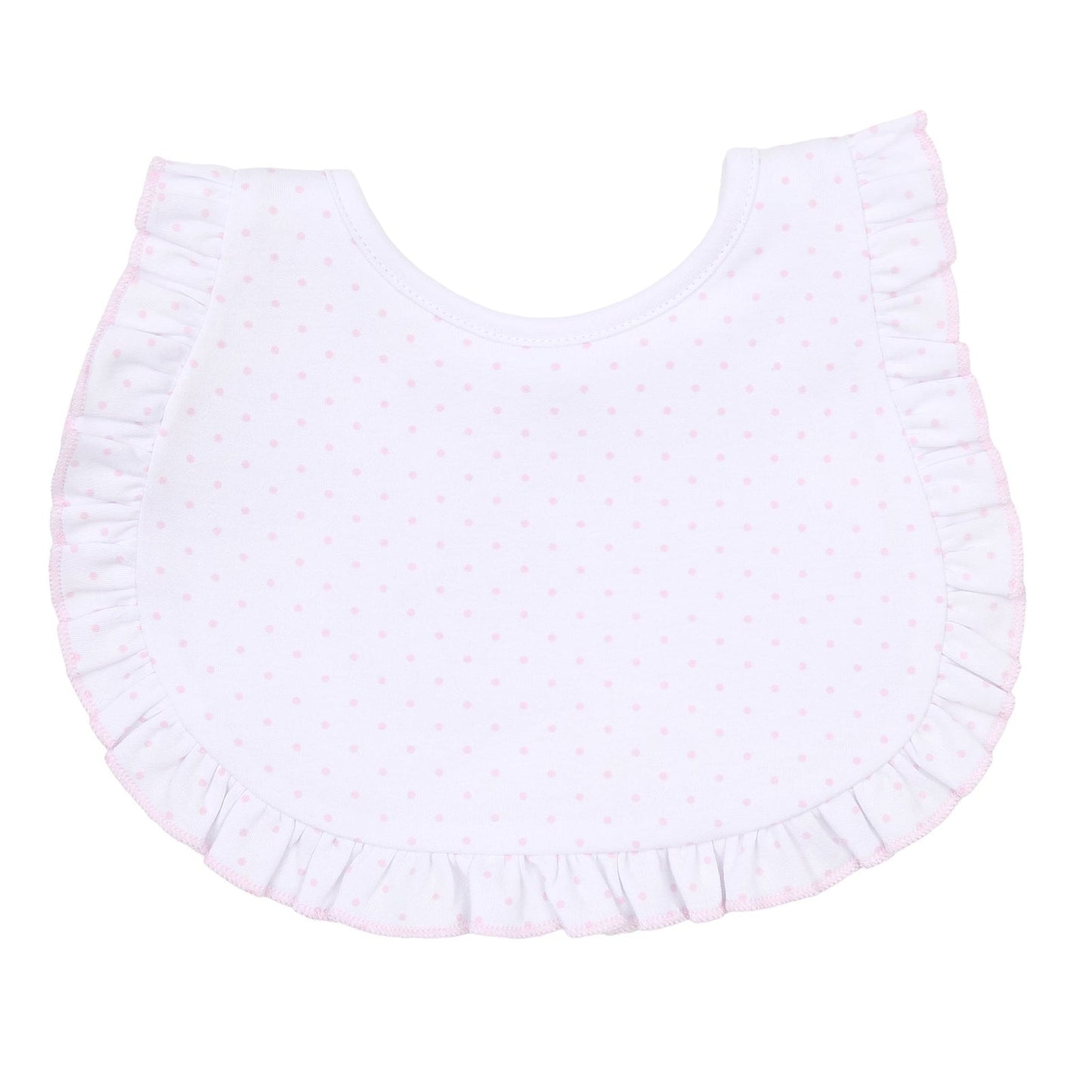 Mini Dots Ruffle Bib - Pink