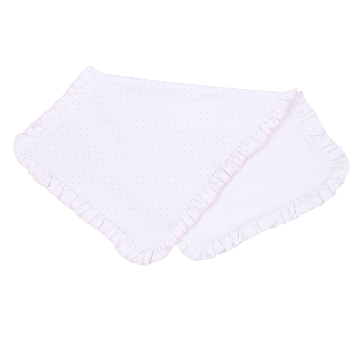 Magnolia Baby Mini Dots Ruffle Burp Cloth - Pink