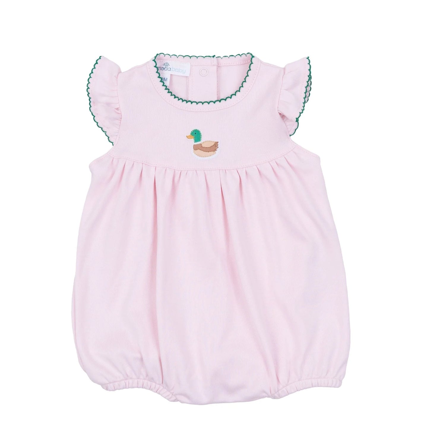 Magnolia Baby Mini Mallard Embroidered Bubble Pink