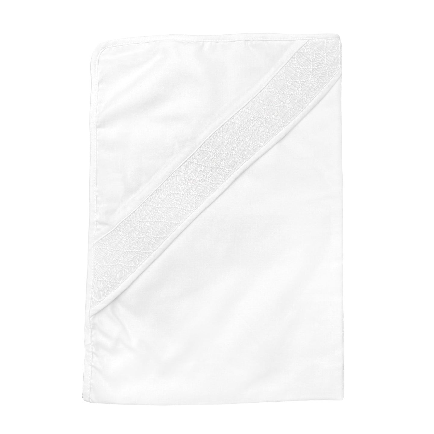 Petit Ami Neutral Smocked Blanket - White