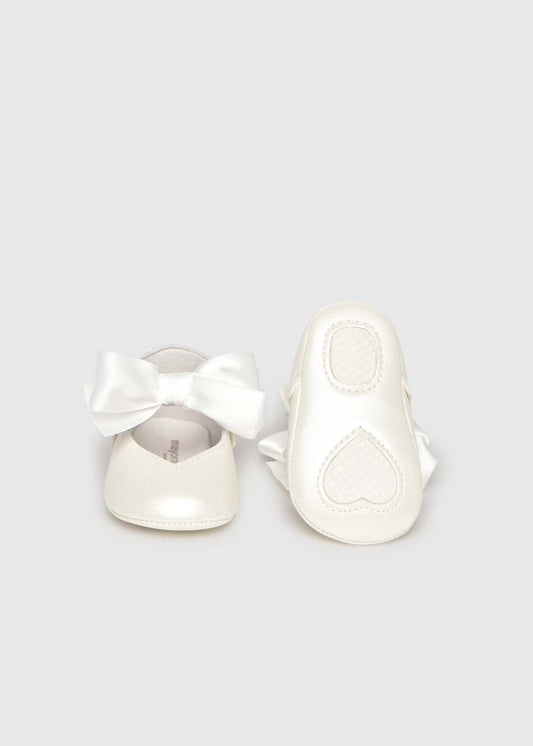 Mayoral Girl Bow Mary Jane Shoes - White