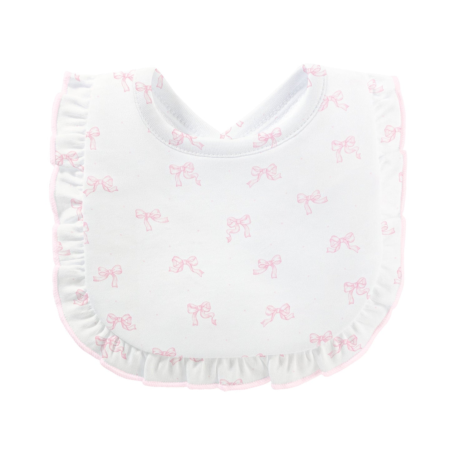 Baby Club Chic Tiny Pretty Bows Pink Bib with Ruffle