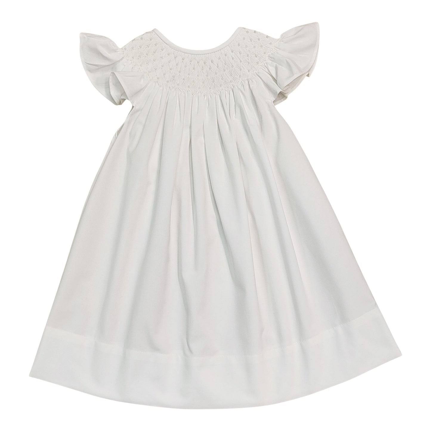 Catherine Pearl White Smocked Dress