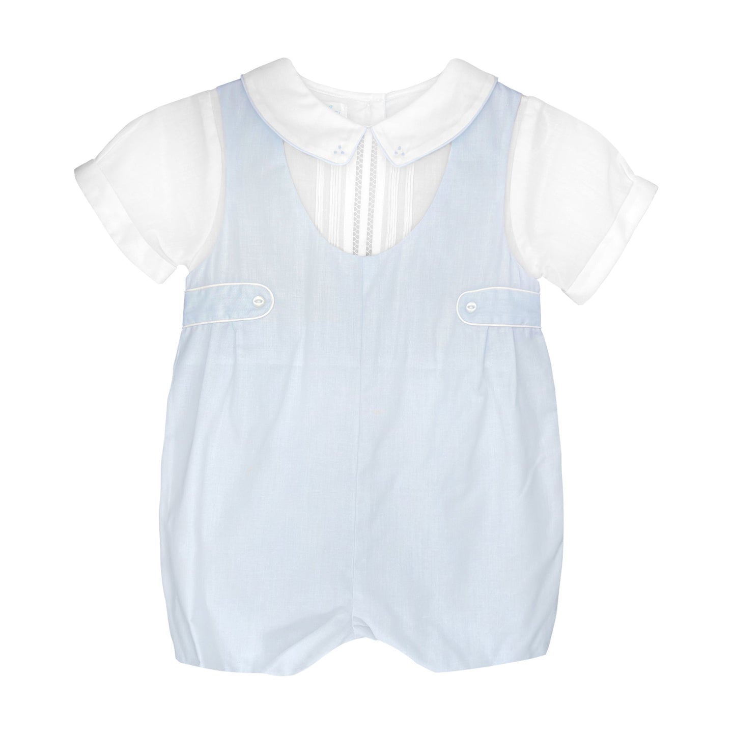Petit Ami Romper with Side tabs and Pintucks