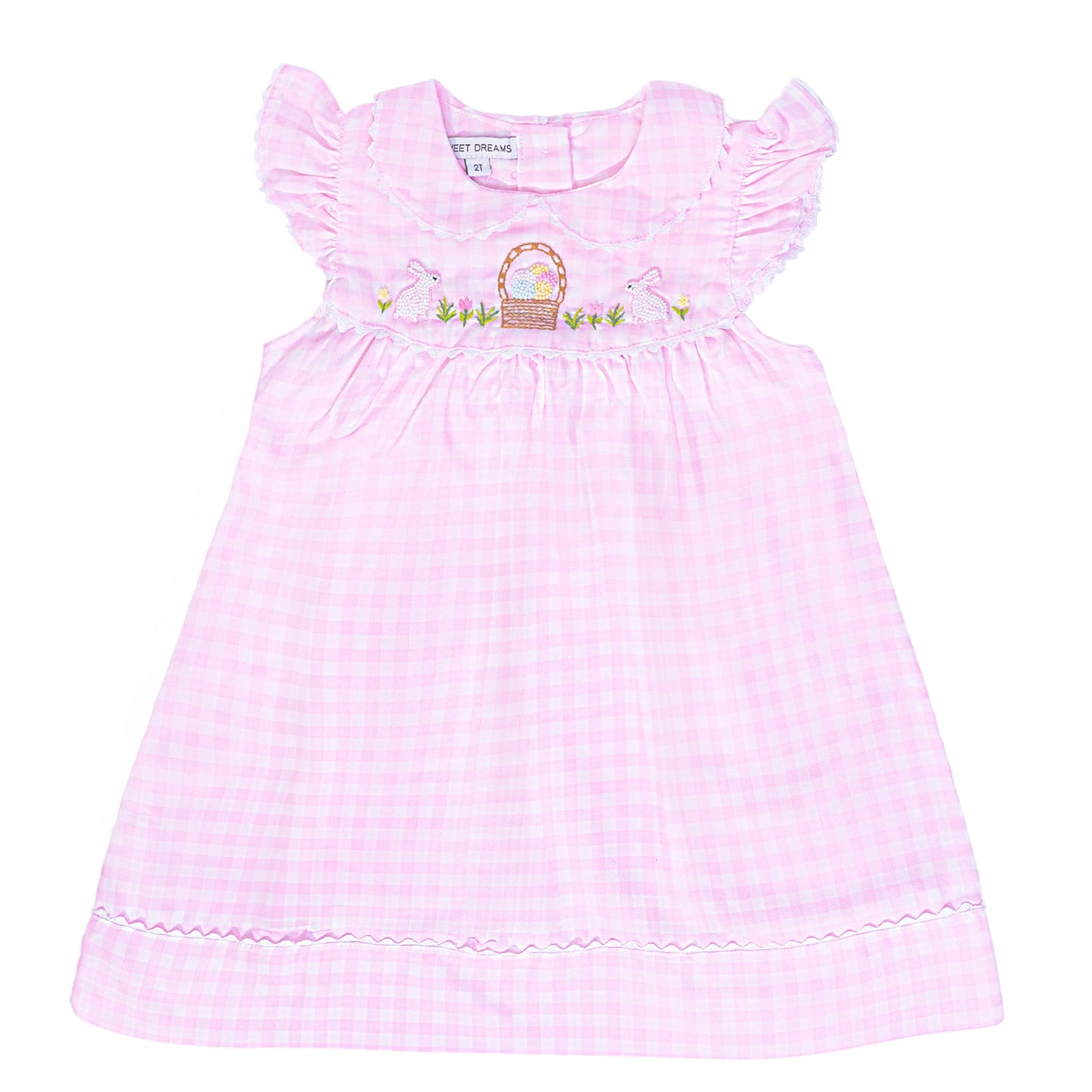 Happy Easter Pink Gingham Dress
