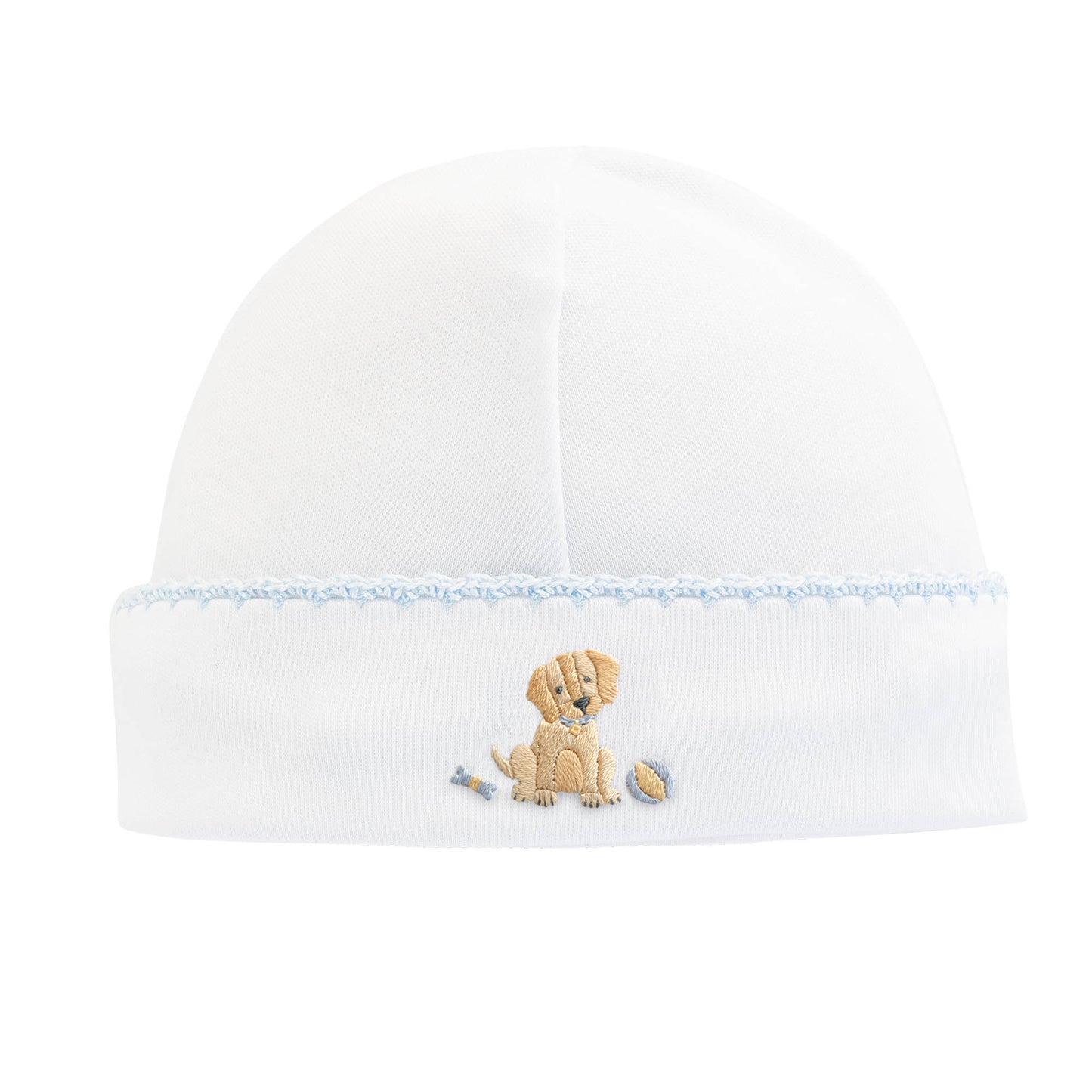 Baby Club Chic Good Puppy Boy Round Hat w/ Crochet Trim