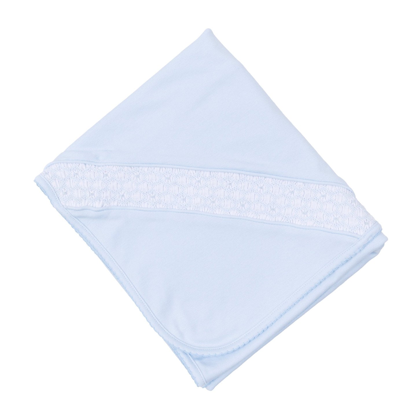 Walker's Classics Smocked Receiving Blanket - Light Blue