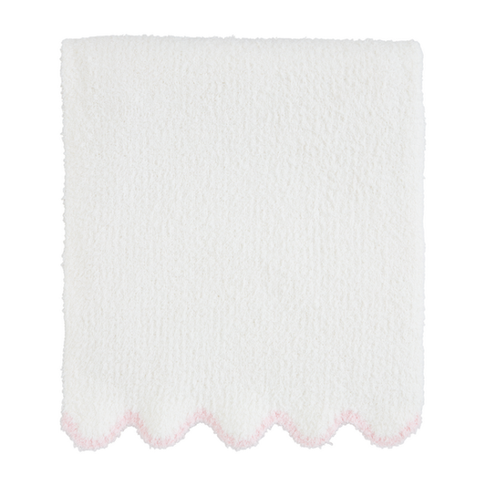 MudPie Scallop Chenille Blanket (Pink/Blue)
