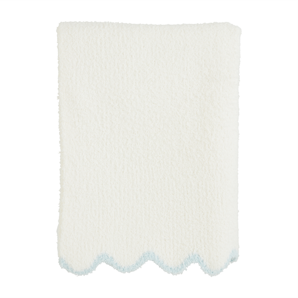 MudPie Scallop Chenille Blanket (Pink/Blue)