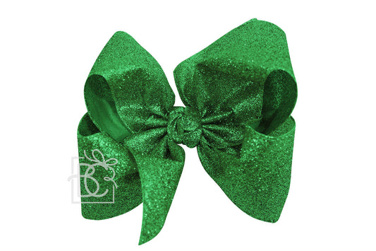 Beyond Creations 5.5" Glitter Metallic Alligator Clip Bow (Huge) Color Options