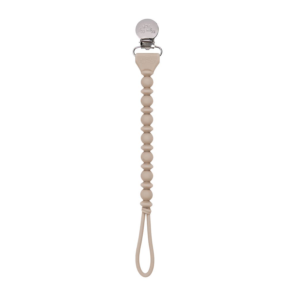 Itzy Ritzy - Sweetie Strap™ Silicone One-Piece Pacifier Clips Toast