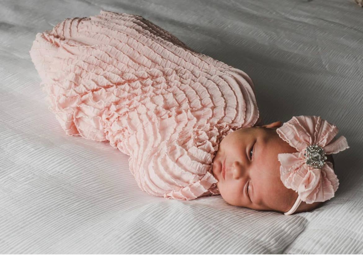 Rockin Royalty - Ruffled Swaddle and Headband Set