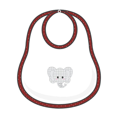 Magnolia Baby Crimson Cutie Applique Crimson Boy Bib