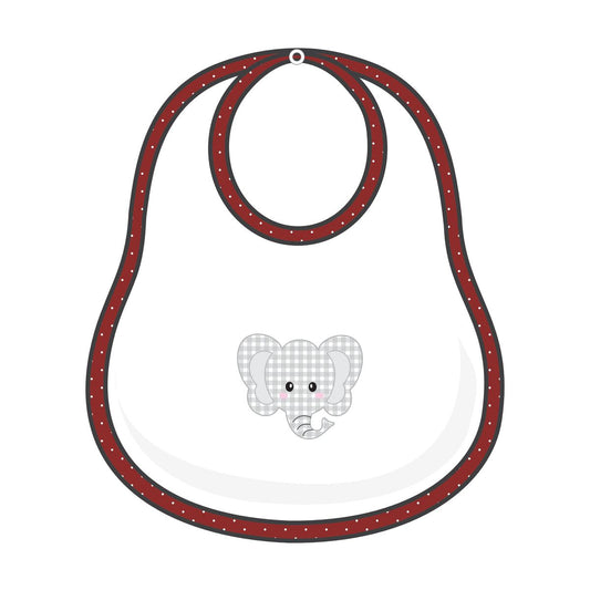 Magnolia Baby Crimson Cutie Applique Crimson Boy Bib
