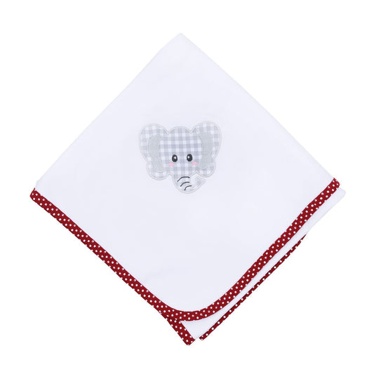 Magnolia Baby Crimson Cutie Applique Crimson Boy Receiving Blanket