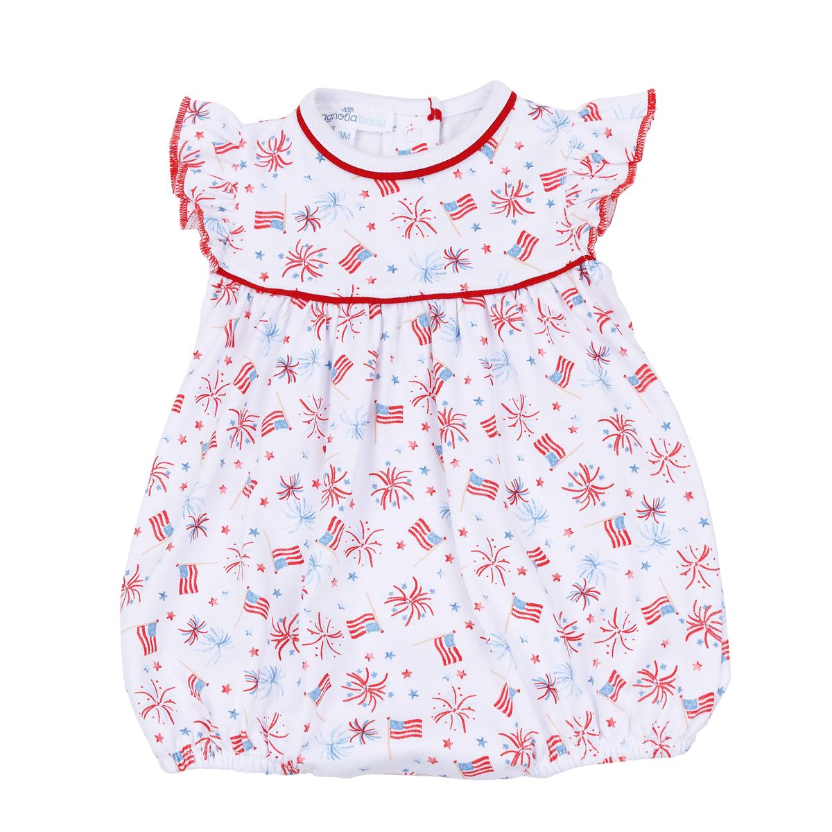 Magnolia Baby A Sparkly Fourth Girls Ruffle Bubble