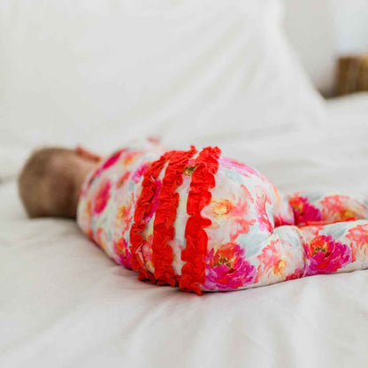 Dolly Lana - Bamboo Baby Zip Sleeper - Pink Peony