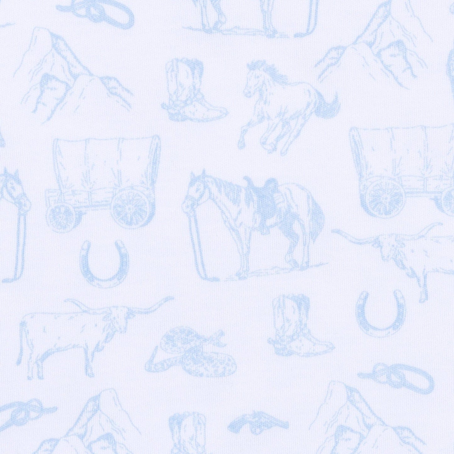 Magnolia Baby - Wild West Toile Footie - Light Blue