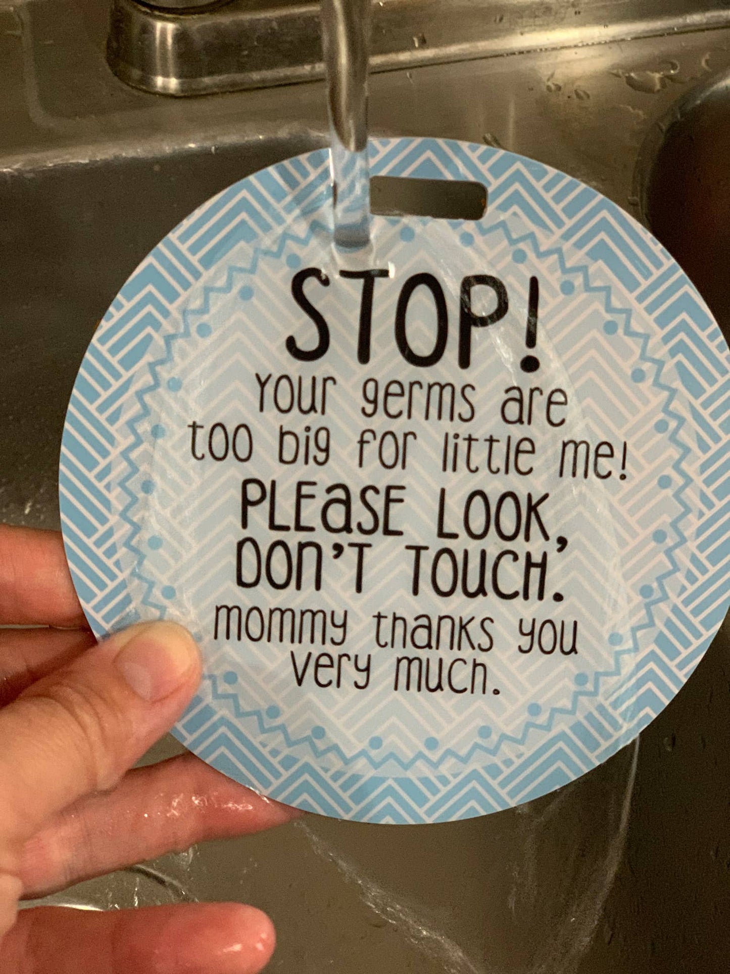 Three Little Tots - Blue Mommy No Touching and Stroller Tag