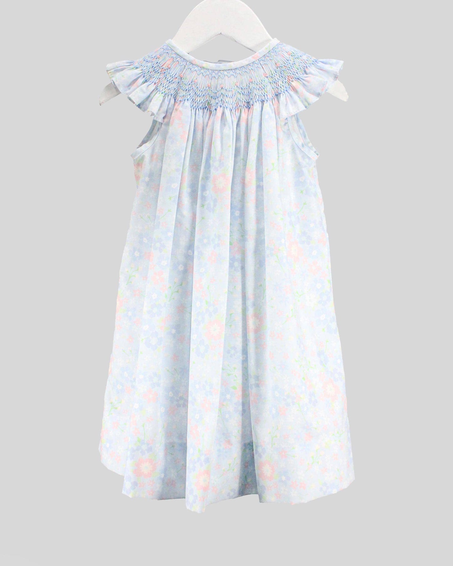 Baby Blessings Clothing - Light Blue Garden Print Gia Dress