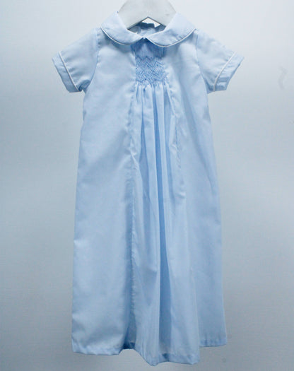 Baby Blessings Clothing - Light Blue Geometric Luca Gown