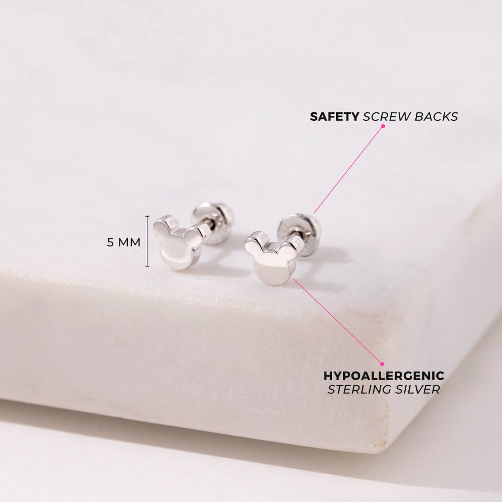 In Season Jewelry - Teenie Mouse Baby Toddler / Kids Earrings - Sterling Silver