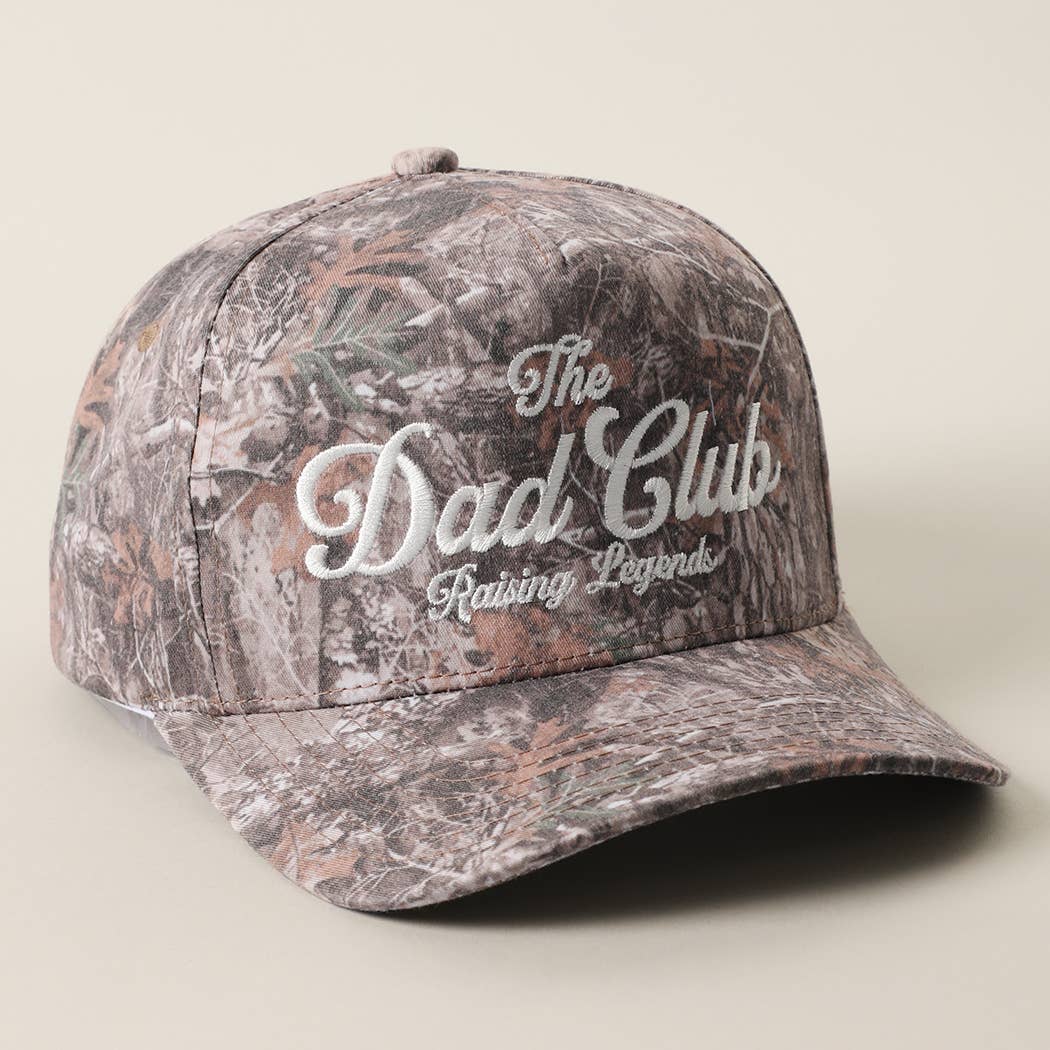 Fashion City - THE DAD CLUB RAISING LEGENDS Embroidery Camo Trucker Hat