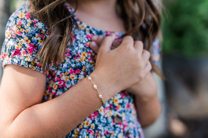 Cherished Moments - Little Girls14K Gold-Plated Pearl Baby Bracelet for Kids