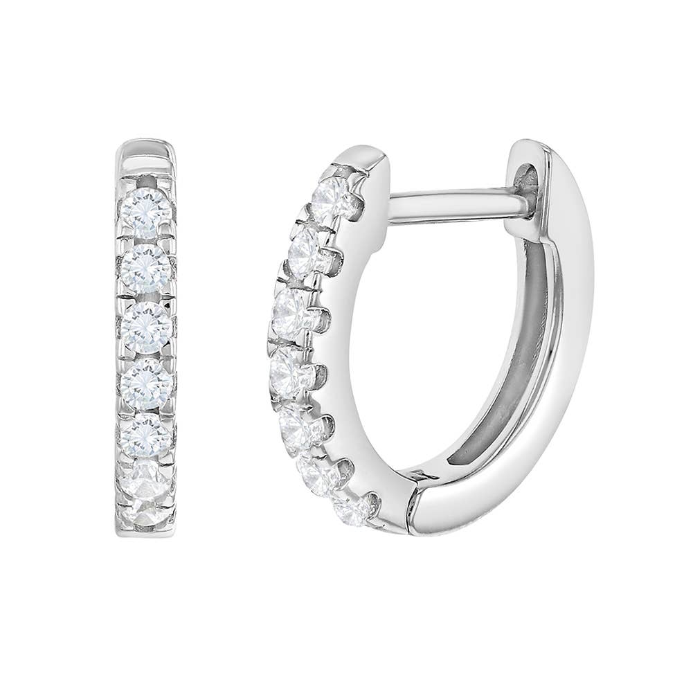 In Season Jewelry - Multi CZ 9mm Kids / Girls Earrings Hoop - Sterling Silver