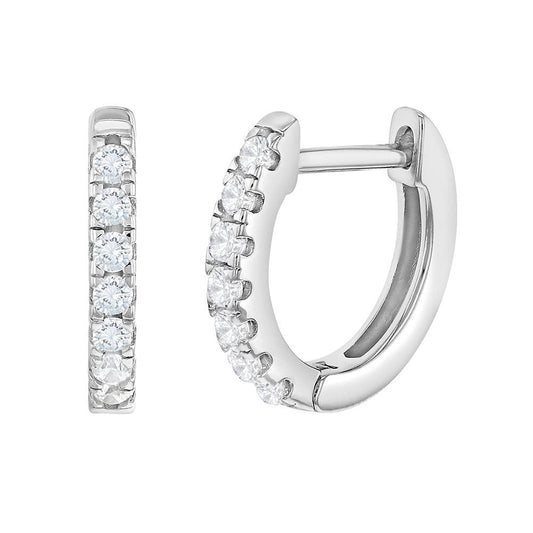 In Season Jewelry - Multi CZ 9mm Kids / Girls Earrings Hoop - Sterling Silver