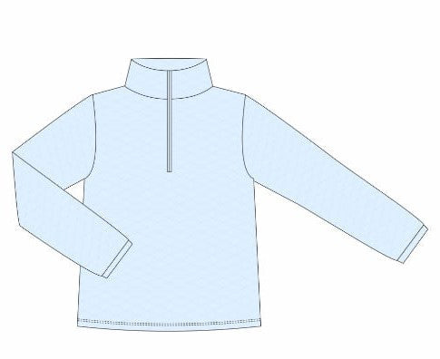 Trotter Street Kids 1/4 Zip Quilted Pullover - Light Blue