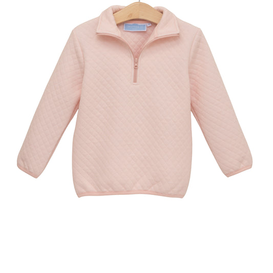 Trotter Street Kids 1/4 Zip Quilted Pullover - Light Pink