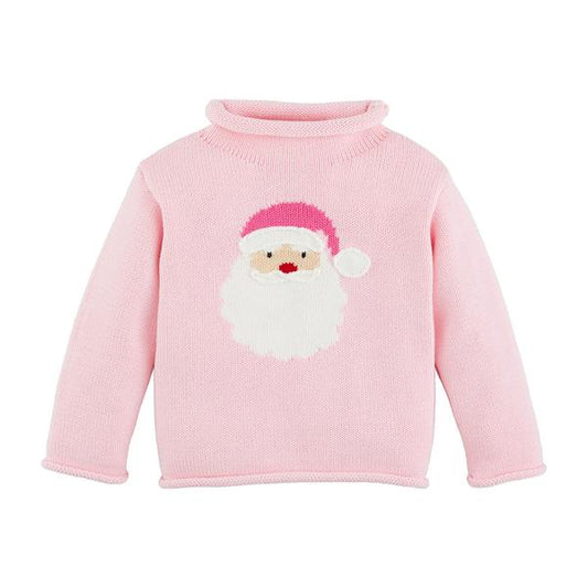 Mudpie Pink Rollneck Santa Sweater