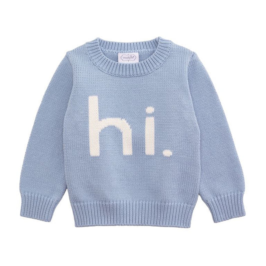 Mudpie Hi Baby Boy Sweater