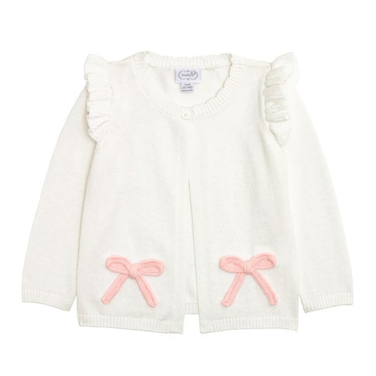 Mudpie Bow Baby Cardigan