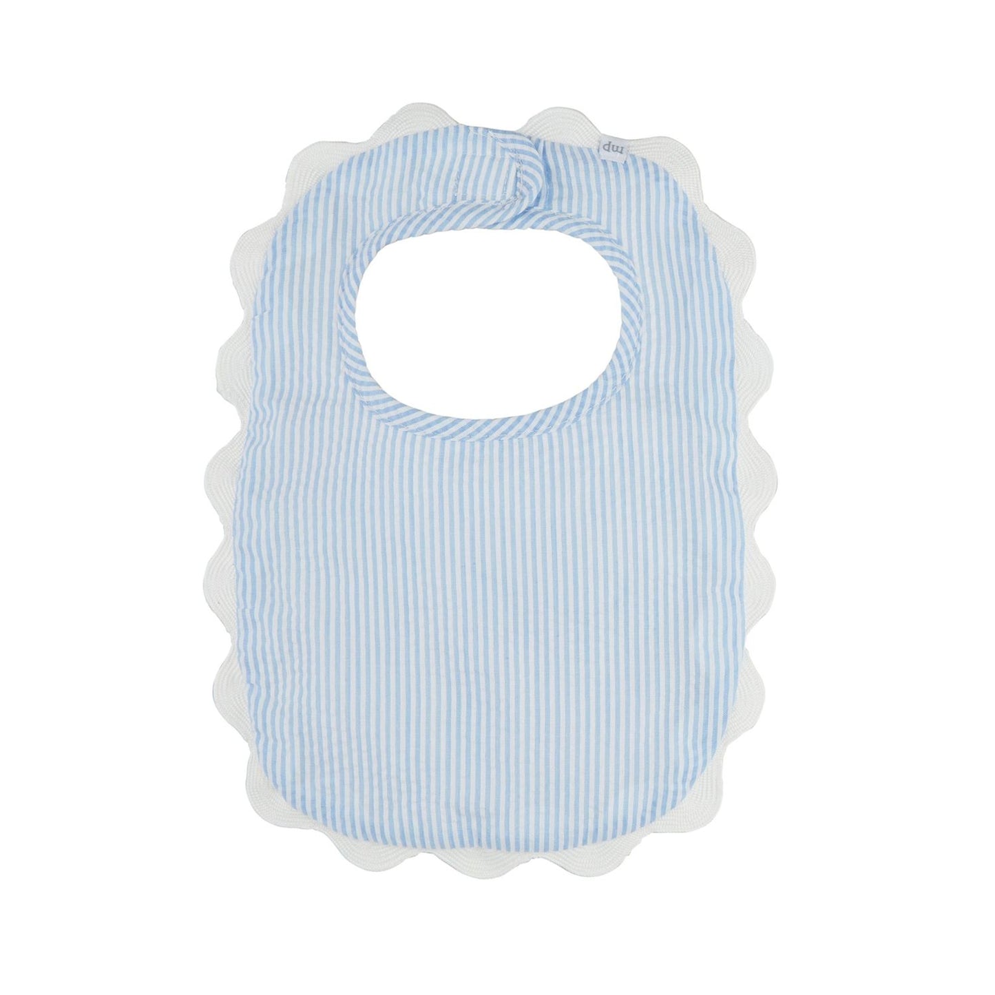 Mudpie Blue Seersucker Scallop Bib