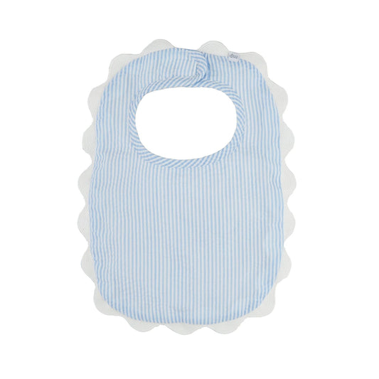 Mudpie Blue Seersucker Scallop Bib