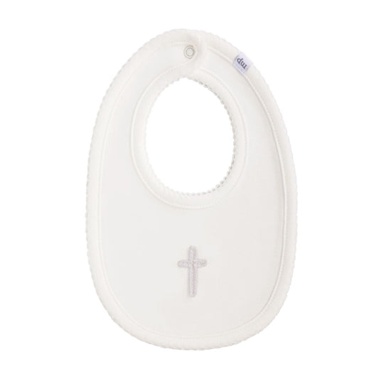 Mudpie Ivory Crochet Cross Bib