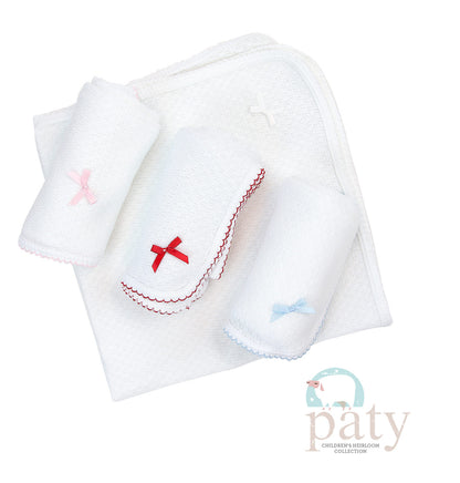 Paty Inc Receiving Blanket W/Bow Multiple Colors