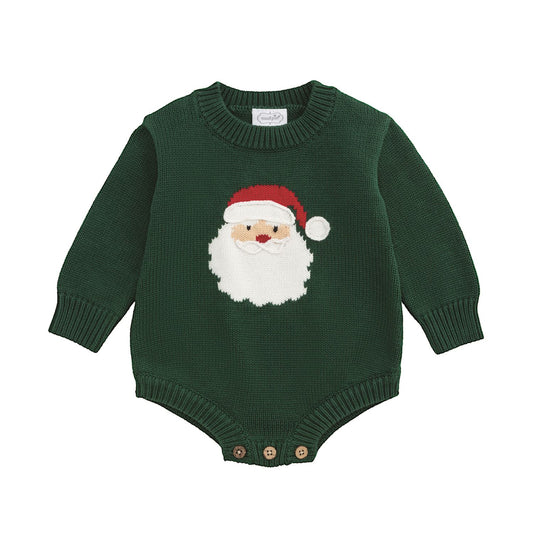 Mudpie Green Santa Sweater Bubble