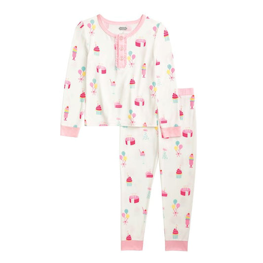 Mudpie Pink Birthday Glow Pj Set