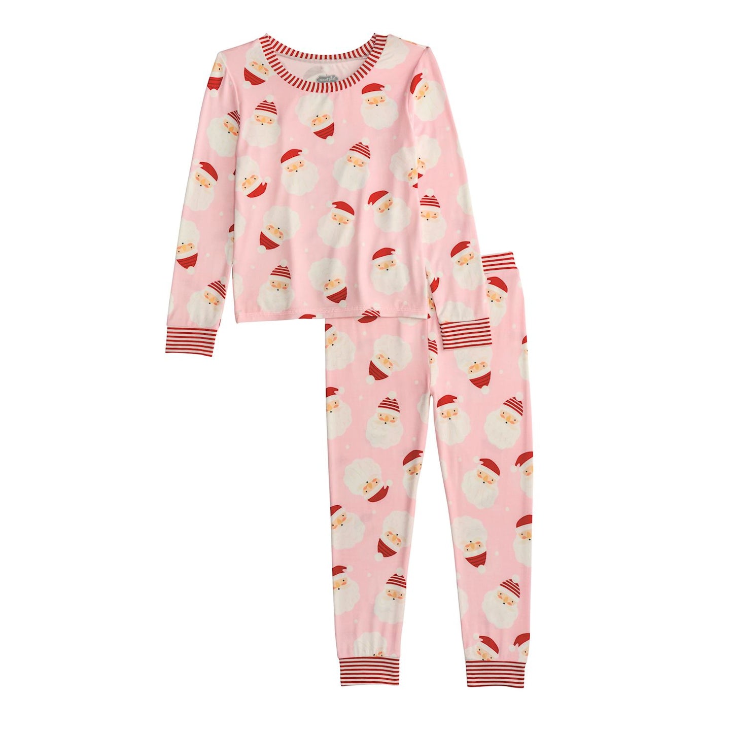 Mudpie Pink Santa Glow Pj Set