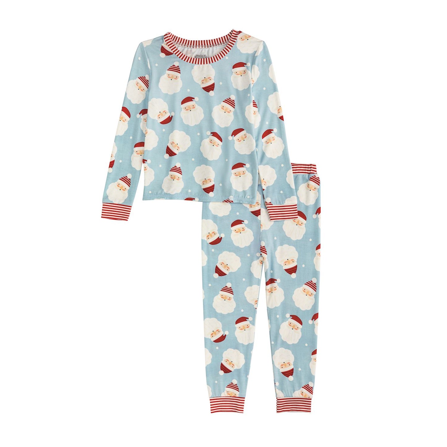 Mudpie Blue Santa Glow Pj Set