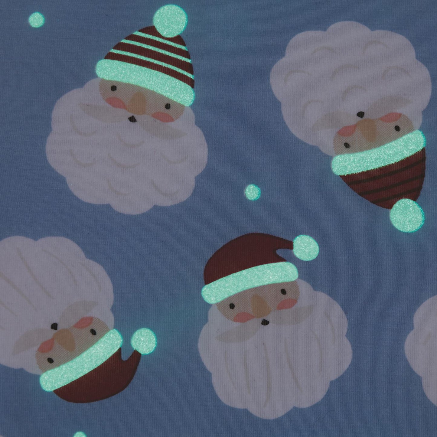 Mudpie Blue Santa Glow Pj Set